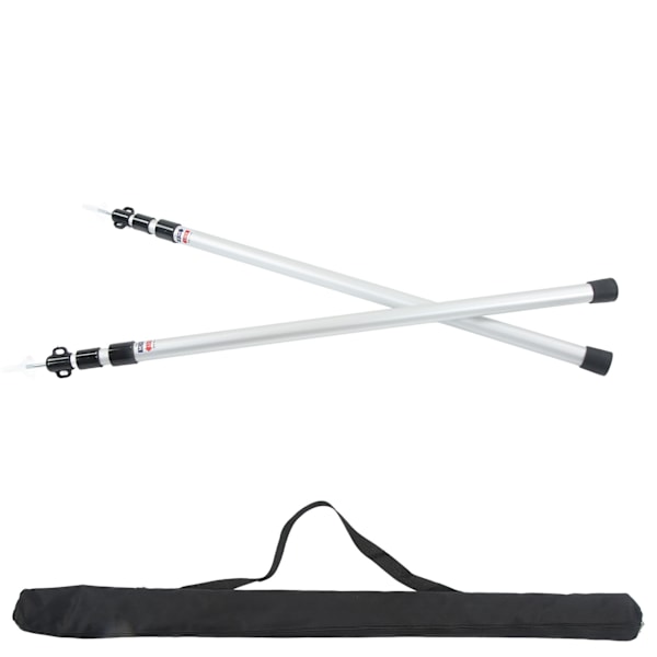 2 st Camping Tältstänger Aluminiumlegering Justerbar 95 till 235cm Teleskopisk Takstöd Stänger med Förvaringsväska för Vandring Ryggsäck