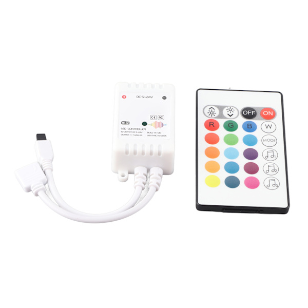 LED Strip Light Controller IR 24 Key Wifi Bluetooth DC5V‑24V Smart Voice Control til Tuya Family KTV3 Way