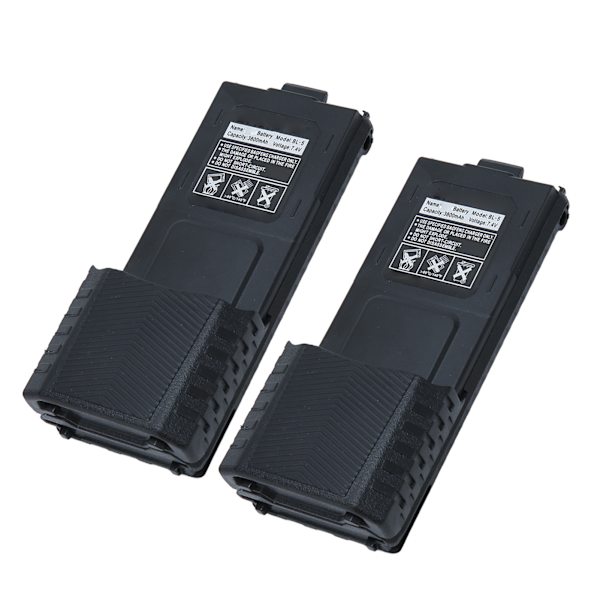 2 stk. Walkie Talkie Li Ion batteri 3800mAh erstatning 2-vejs radiobatteri til BAOFENG BF UV5R 5RA 5RB 5RC 5RD 5RO 5RE