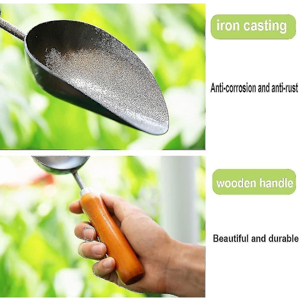 Trädgårdsspade, Handspade för Trädgård, lämplig för Jord, Kompostflyttning, Plantering, Omplantering, Skopa av Djurfoder