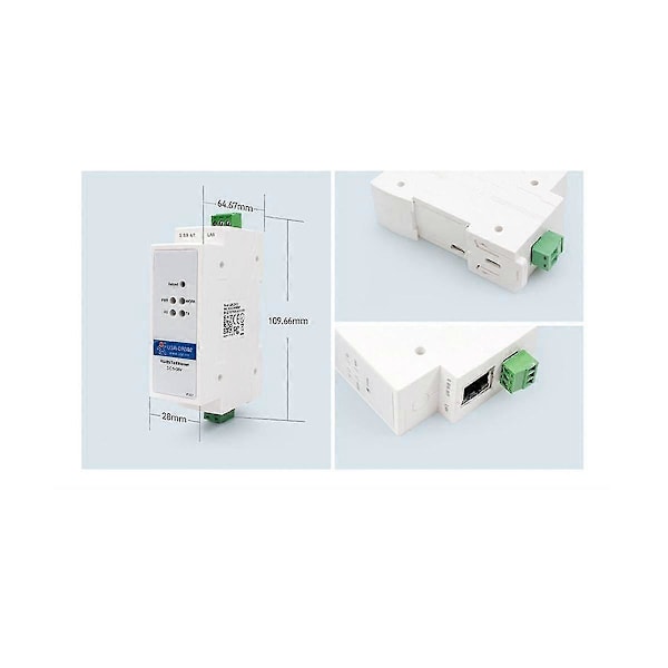 -DR302 Rail Seriell RS485 till Ethernet IP Server Modul Ethernet Converter Modbus RTU till Modbus Enhet