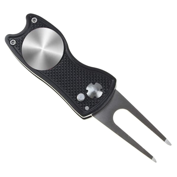 Bærbart Golf Divot Tool Golf Green Reparation Pitch Fork Ball Marker Træningsværktøj