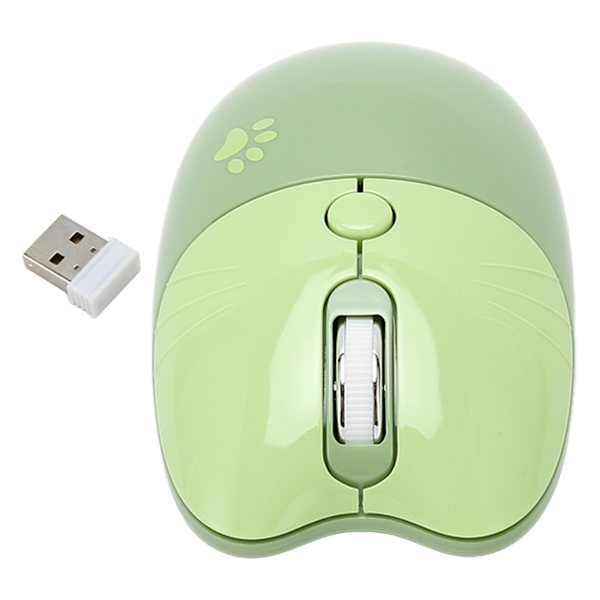 Trådløs mus BT5.1 eller 2,4 GHz Silent Click Justerbar DPI Auto Sleep Office Mouse for Girl Working Family School Cafe Green