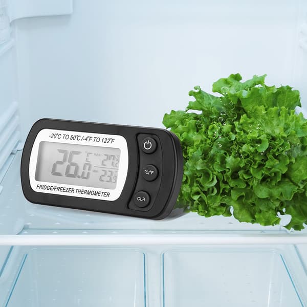 Kök Stor LCD Kylskåp Frys Digital Termometer med Justerbart Ställ Svart