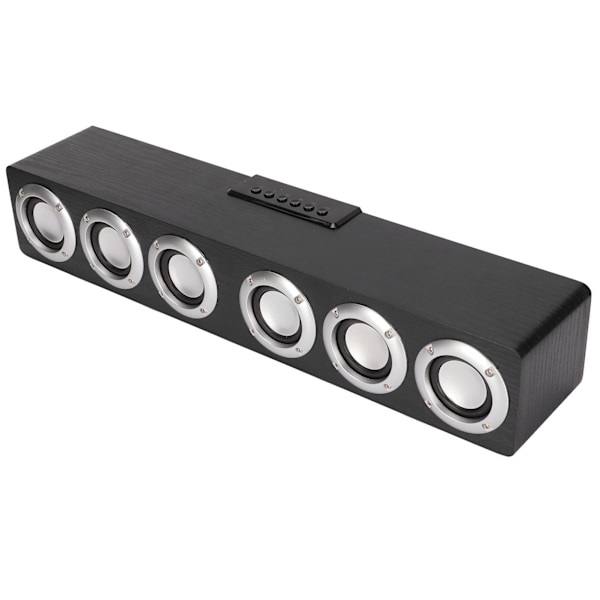 Bluetooth 5.0 Soundbar Stærk Bas Effekt Multifunktionel Trådløs Højttaler til Telefon Tablet PC Sort
