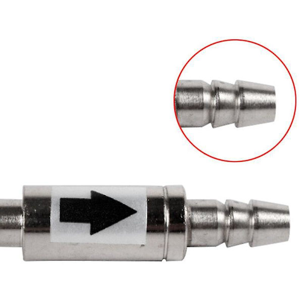 2 Stykker Rustfrit Stål Envejs Kontraventil Tilbagestrømningssikring CO2-ledning 4/6 mm Regulatorrør Diffuser i Akvariesystem,