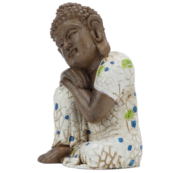 Zen-statue i harpiksmateriale - nem at rengøre - afslappende - vandtæt - sovende Buddha-dekorationer til hjemmet