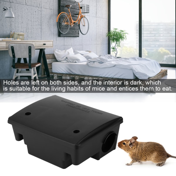 Kompakt inomhus råttfälla musfälla fångstbete låda med lås för hem sjukhus hotell användning
