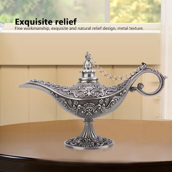 Røkelsebrenner i form av en hul Aladdin-lampe, dekorasjon til skrivebordet, hjemmet
