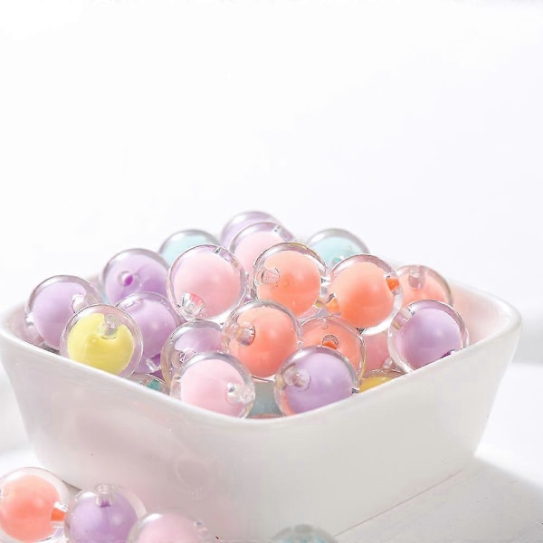 30-50 st Färgglada AB Frostade Klara Akrylkulor för DIY Smyckestillverkning Handgjorda Tillbehör Storlek 8-15mm FrostedPurple 15mmx30st