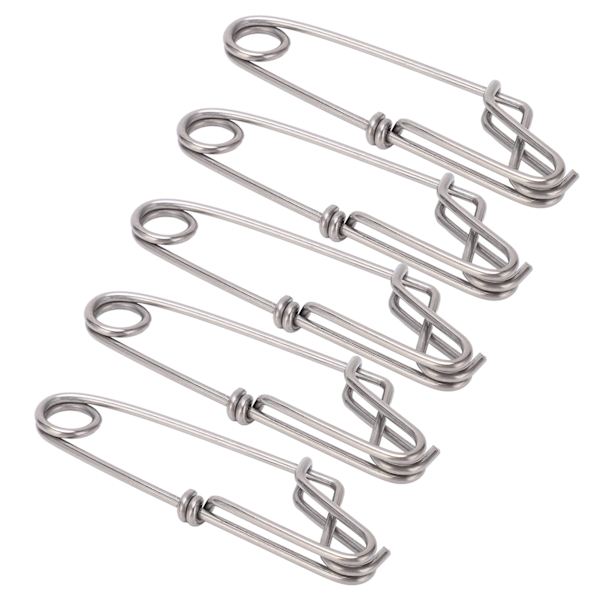 5 stk./sæt Longline Snap Clip Korrosionsbestandig Float Line Tun Clip til Havfiskeri 2,6x100mm