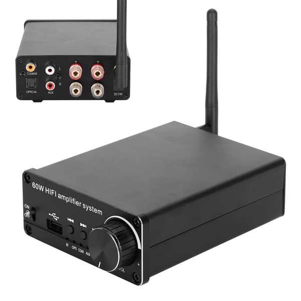 100‑240V Bluetooth 5.0 Effektforstærker Stereo Hjem 60W Audio Digital Lydforstærker UK Stik