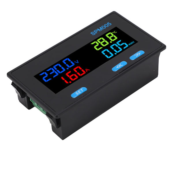 Digital Voltmeter Ammeter Panel 8 i 1 Multifunktionell Energimätare Färg LCD-skärm AC Energimätare AC60‑300V 100A