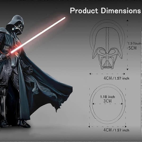 Darth Vader Star Wars Car Ignition Button Cover, One-Button Start Protective Switch Decoration, Anti-Scratch Metal Sticker