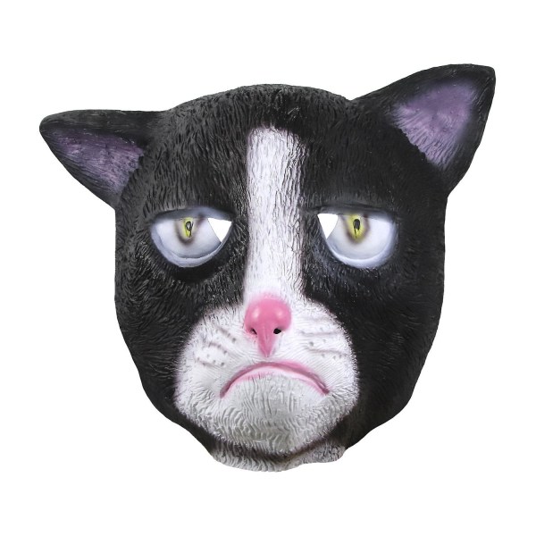 Säädettävä Scary Cat Mouth 3D Halloween Cosplay -naamio irrotettavalla silmävetoketjulla puvuille