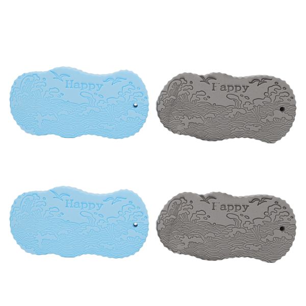 4 st Exfolierande badsvamp Mjuk PVA Konkav och konvex texturdesign 3D duschsvamp med snöre för babyvuxen
