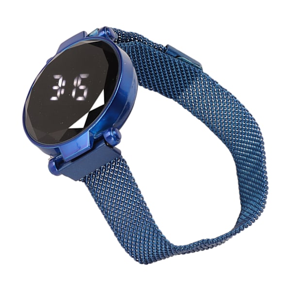 Kvinnor LED watch LED-pekskärm Stor skärm Hållbar legering Modedesign Digital LED- watch för flickor Kvinnor Vuxen Blå