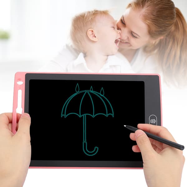 8,5 tums LCD-skrivplatta Barn Smart Graffiti Ritbräda Monokrom Handskrift Ljusrosa