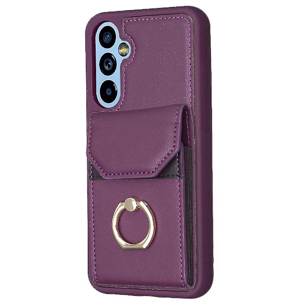 For Samsung Galaxy A54 5g Støtte Pu Lær+tpu Deksel Telefonveske Kortholder Mobiltelefon Shell-B6 MørkLilla