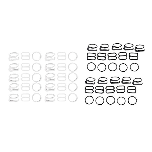 7 x 10 Set Nylon BH-band Justerare Slider/Krokar/O-Ring Underkläder Hantverk--