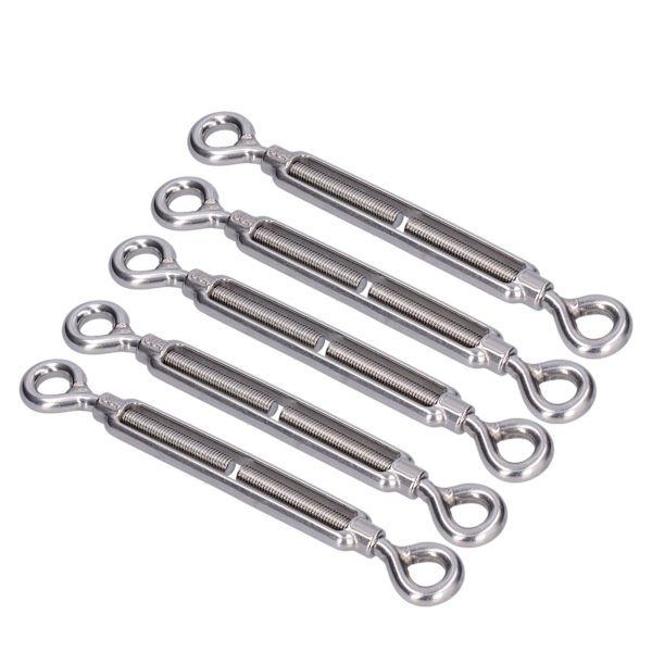 5 stk. spændespænde for øje og øje Wire Rope Tension 304 rustfrit stål skærm SejlhardwareM6
