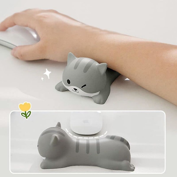 Sød Ergonomisk Håndledsstøtte til Mus og Tastatur Langsomt Stigende PU Kat Design Arm Pude til Skrivebord