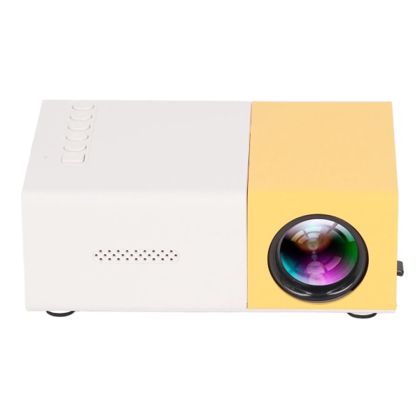 Miniprojektor 1080p Diffus Reflection Imaging Support 23 språk HD-projektor med høyttalere Gul 100‑240V EU-plugg