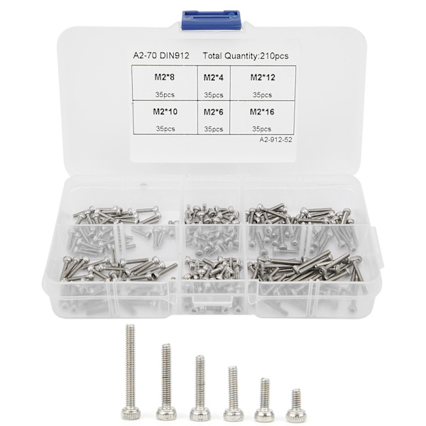 210 kpl cap 304 ruostumaton teräs laitteistotarvikkeet set M2