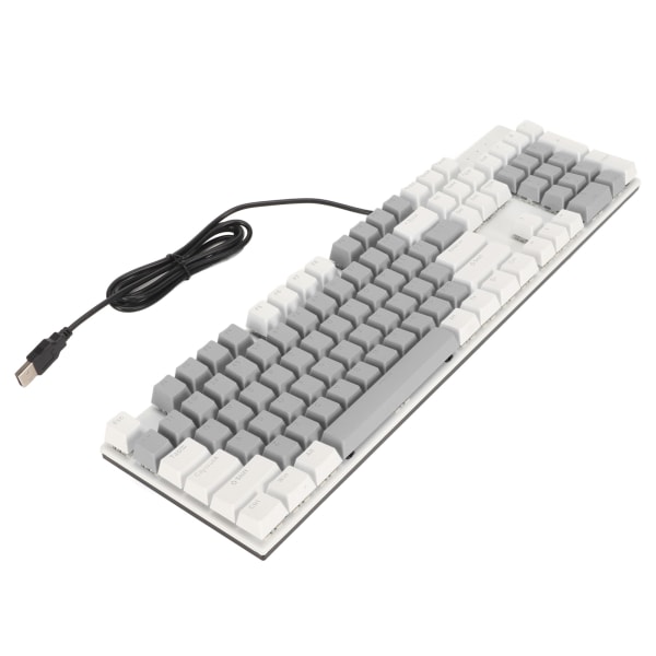 104 tangenter Mekaniskt speltangentbord 28 Bakgrundsbelysningslägen Blå Switch Plug and Play RGB Trådbundet datortangentbord för Windows för Linux Vit Grå