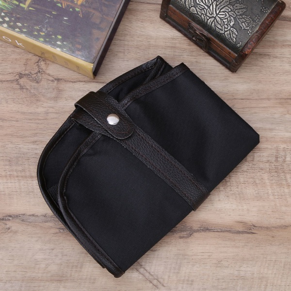 Mode Canvass Pennor Pennor Borsthållare Pouch Wrap case f Marco Pencil 72 (72 Svart)