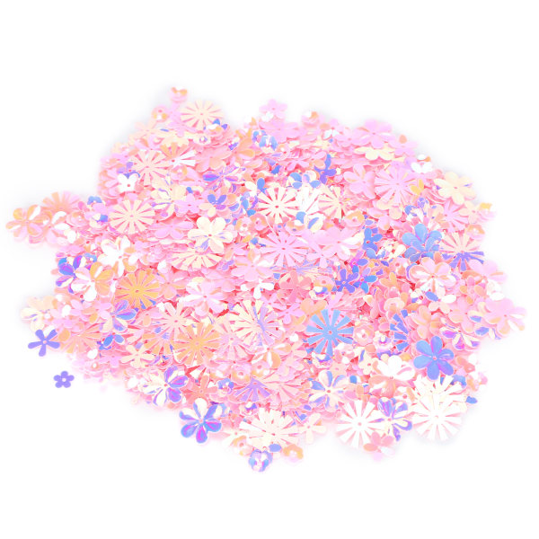 Konfetti Blomsterformet Glitter Pailletter Spangles Fest Bryllupsdrys Del Dekoration Supplies (Farverig Pink)
