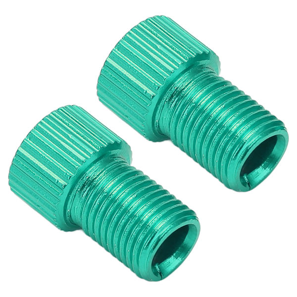 2 stk/sett Presta til Schrader sykkelventilkonverter Slitasjebestandig terrengsykkelpumpe adapter Grønn