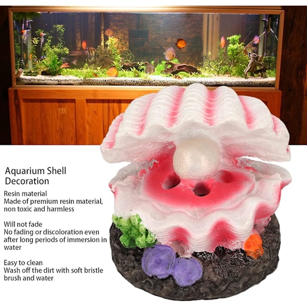 Akvarium Skal Dekoration, Skal Luftboble Dekoration Iltboble Resin Håndværk med Luftboble Sten