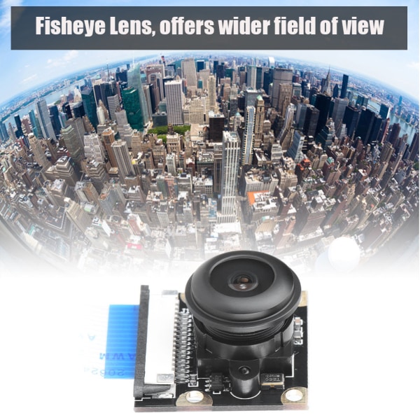 5 MP vidvinkel Fisheye-kameramodulobjektiv med fyllningsljus för Raspberry Pi 2/3/B+/Zero