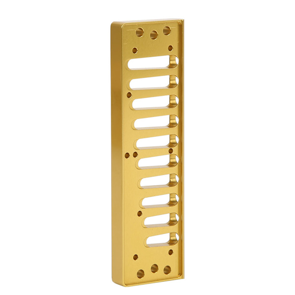 Harmonica Comb 10-hullers Blues Harpe Comb Part til HOHNER SP20 Aluminiumslegering Harmonica tilbehør Guld