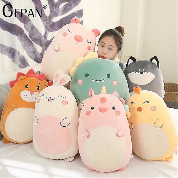Søt feit dinosaur Shiba Inu hundepute plysjleke - Squishy og bedårende! 60cm dinosaur