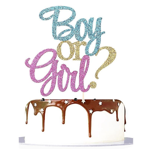 1 stk Kjønnsavsløring Kake Topper Baby Shower Dekorasjoner for Gutter og Jenter Bursdagsfest