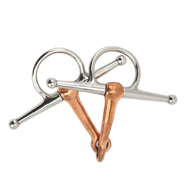 Häst Full Cheek Snaffle Rostfritt Stål Ring Snaffle Bit för Utomhus Hästtillbehör 125mm