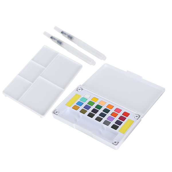Vattenfärg Pigment Bärbar Ljus Färg Nybörjare Konstnär Vattenfärg Målarset med Penna 24 Färger