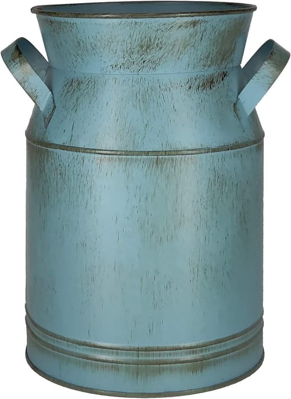 Vintage Jern Blomstervase Rustik Landhusstil Mælkekande