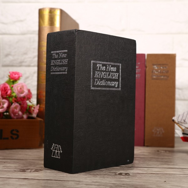 1 kpl Turvalukko Sanakirja Turvallinen Salainen Kirja Käteinen Raha Korut Piilotettu Locker Box (musta)