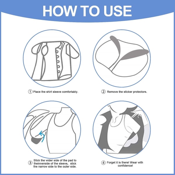 Usynlige svetteputer under armene - 120 pakke engangs anti-perspirant armhuleplaster for menn og kvinner