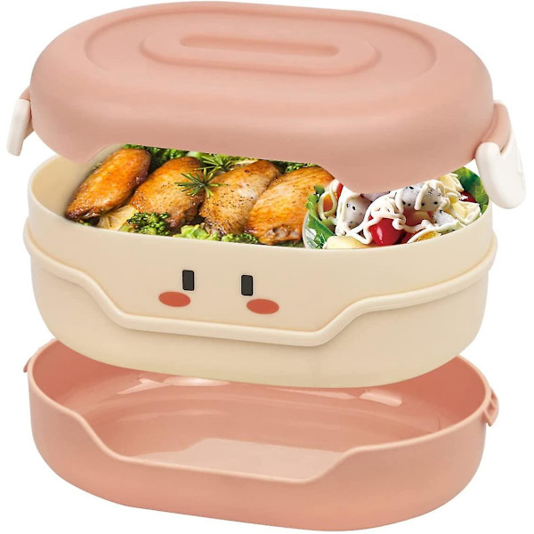 Lekk-sikker Bento Lunsjboks for Barn - 2 Rutenett Varmeisolasjonsdesign - Bærbar og BPA-fri - Mikrobølgeovnsikker Matlagingsbeholder