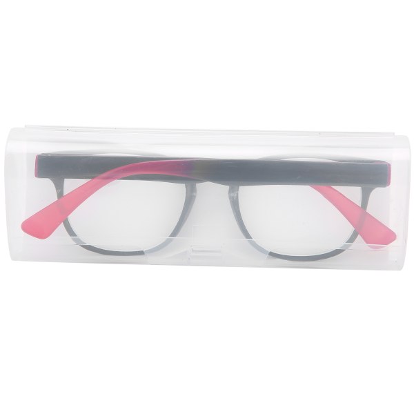 Menn Kvinner Stilige presbyopiske briller Eldre bærbare enkle lesebriller (+350 svart rød)