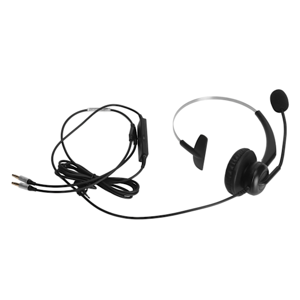 Enkel øre headset behagelig let støjreducerende kablet computer headset med mikrofon til call center kontor dobbelt 3,5 mm porte