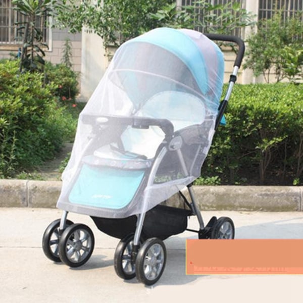Stroller Bug Net Universal Blødt Komfortabel åndbar fortykket Baby klapvogn Fuldt dækket Bug Net Hvid