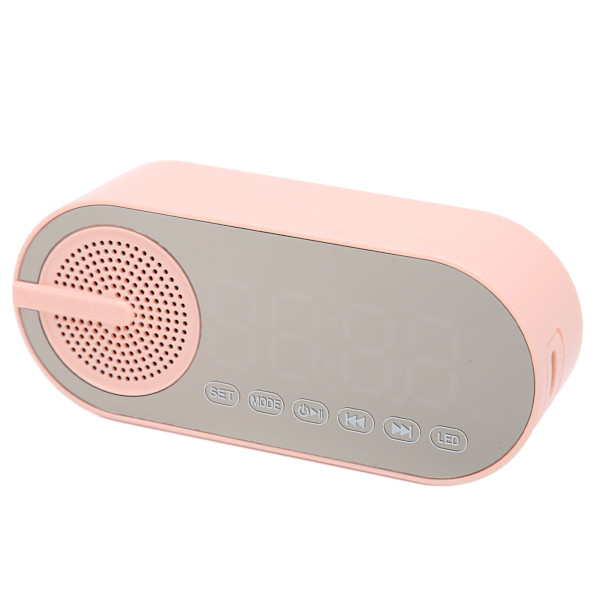 Digital klocka med Bluetooth högtalare Spegel LED-skärm FM-radio Liten väckarklocka med dubbla larm för kontor i sovrummet