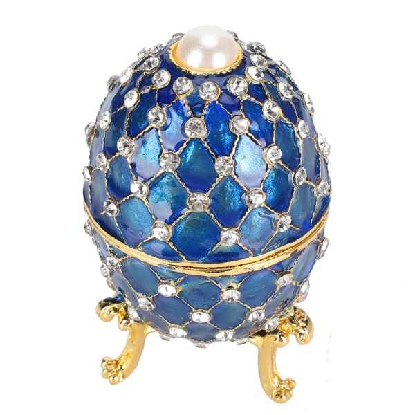 Emaljeret æg Forgyldt Malet Metal Ornamenter Smykker Smykkeæske Gave Hjem Dekorativt Håndværk