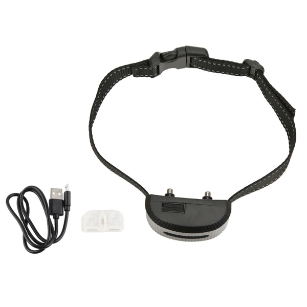 Kjæledyrshund oppladbar trening Justerbar stemmekontrollhalsbånd med reflekterende stripe innebygd batteri
