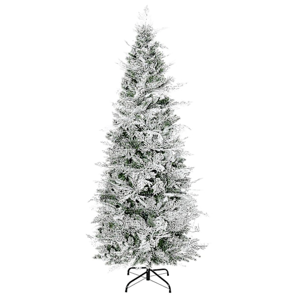 180 cm Kunstig juletre med snødekte grener og smal form